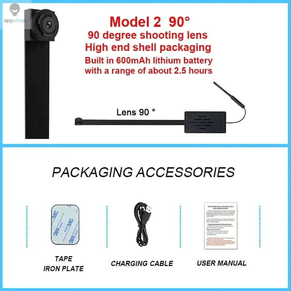 4K Mini WiFi Camera for DIY Surveillance and Remote Viewing-Model 1 120 degree / Camera plus 64GB
