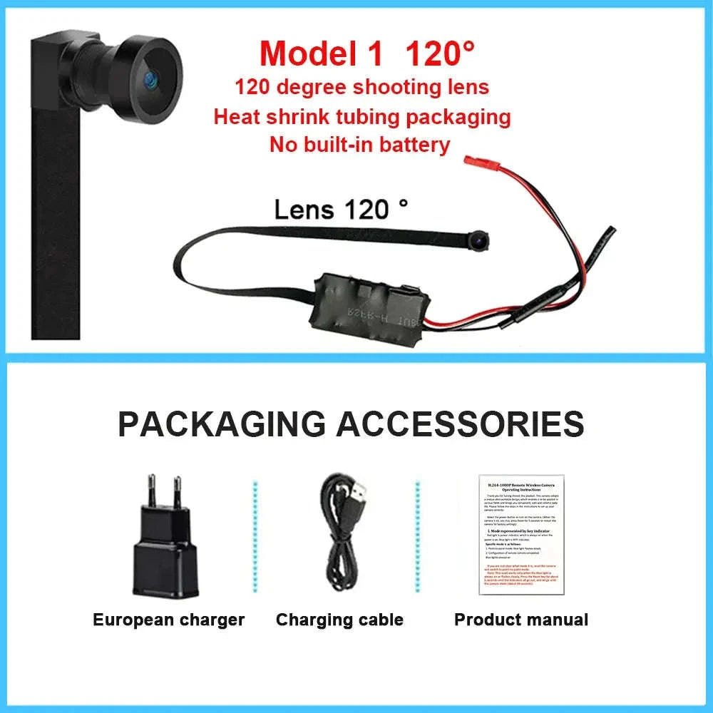 4K Mini WiFi Camera for DIY Surveillance-Model 1 120 degree / Camera plus 64GB