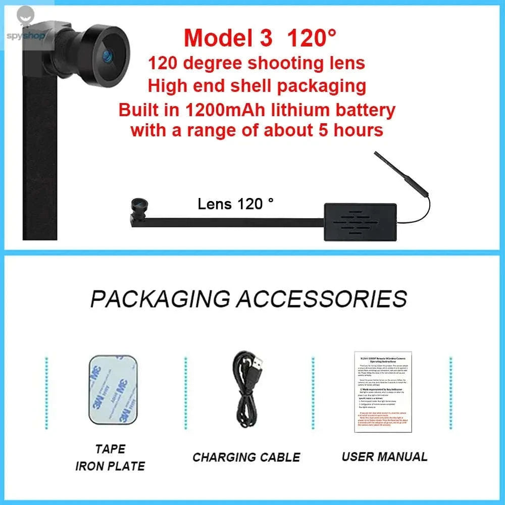 4K Mini WiFi Camera for DIY Surveillance-Model 1 120 degree / Camera plus 64GB