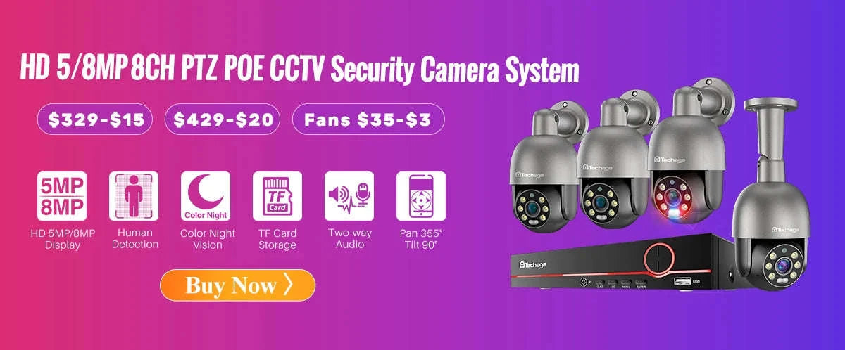 4K POE Security Camera with Human Detection, Color Night Vision & Two-Way Audio-5MP POE Camera 32G / uzbekistan