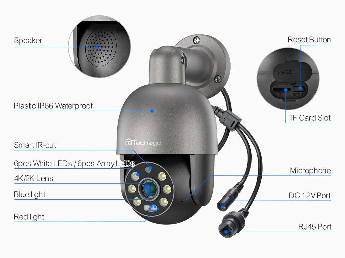 4K POE Security Camera with Human Detection, Color Night Vision & Two-Way Audio-5MP POE Camera 32G / uzbekistan