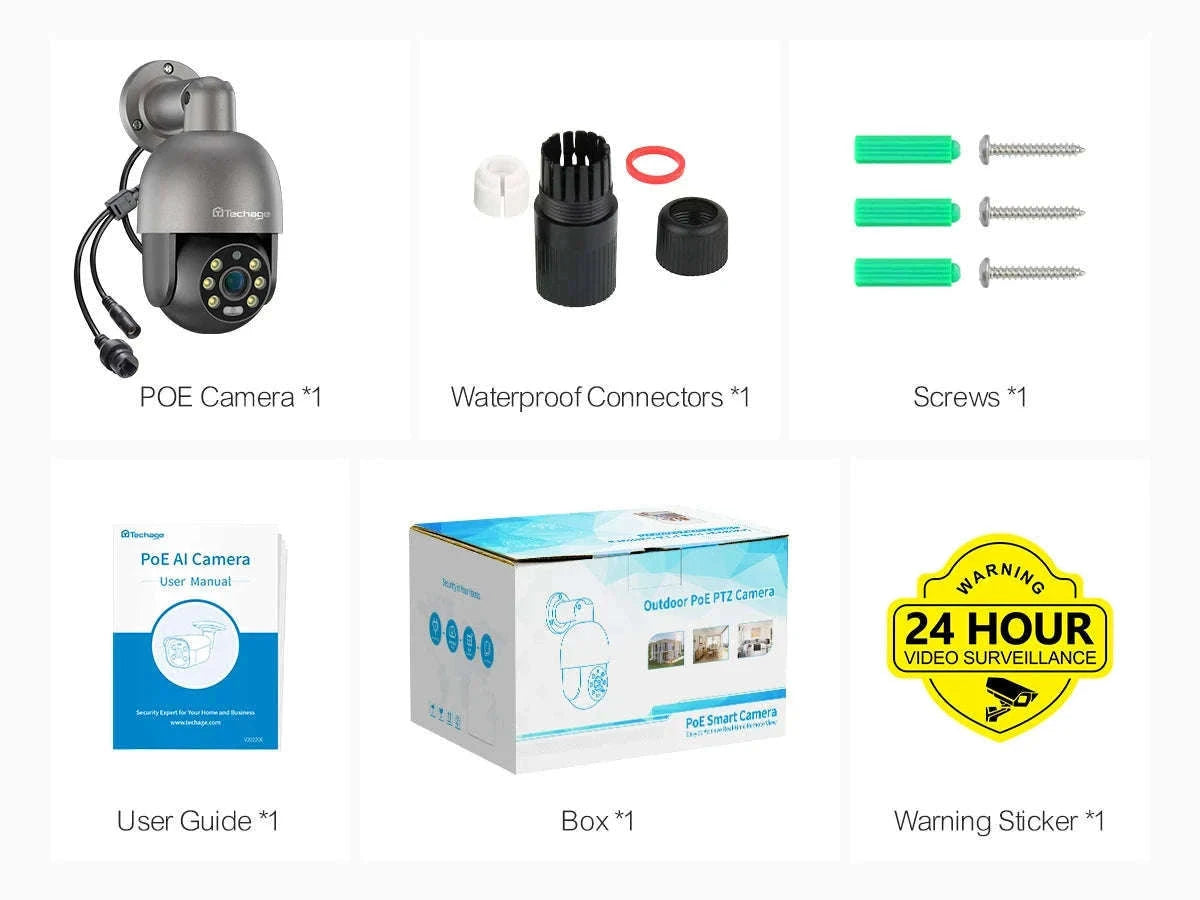 4K POE Security Camera with Human Detection, Color Night Vision & Two-Way Audio-5MP POE Camera 32G / uzbekistan
