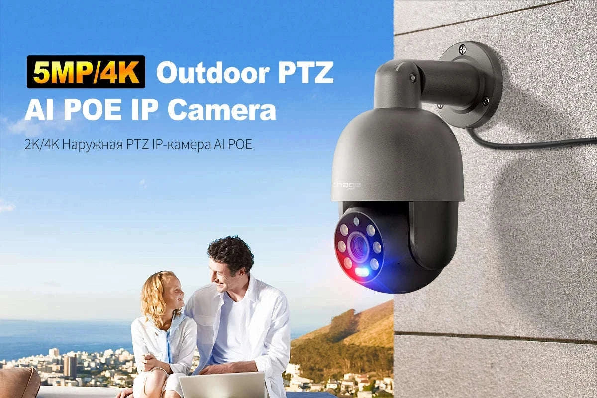 4K POE Security Camera with Human Detection, Color Night Vision & Two-Way Audio-5MP POE Camera 32G / uzbekistan