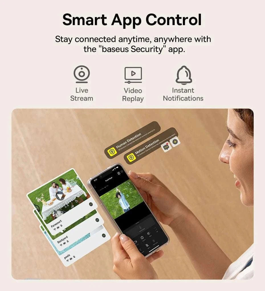 4K Solar Outdoor Security Camera with AI Detection & App Control-White
