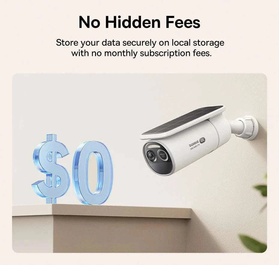 4K Solar Outdoor Security Camera with AI Detection & App Control-White
