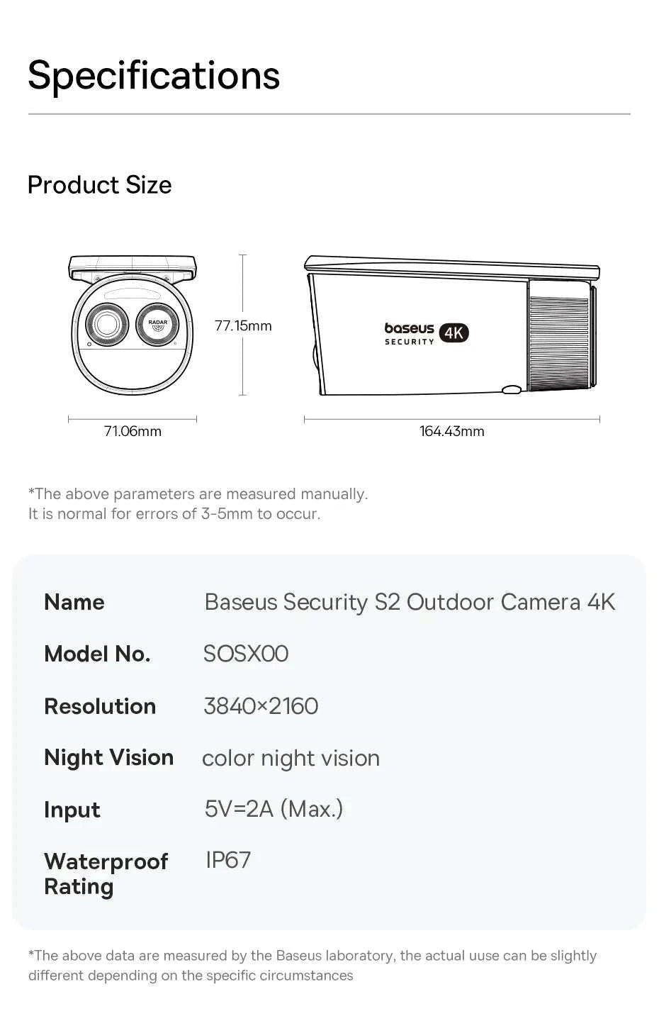 4K Solar Outdoor Security Camera with AI Detection & App Control-White