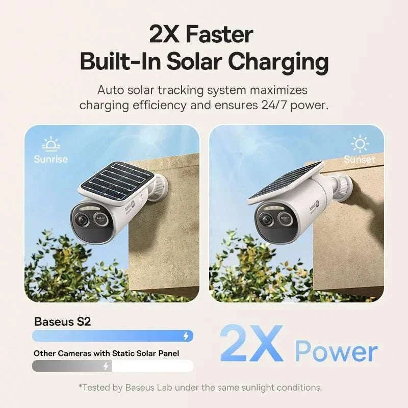 4K Solar Outdoor Security Camera with AI Detection & App Control-White