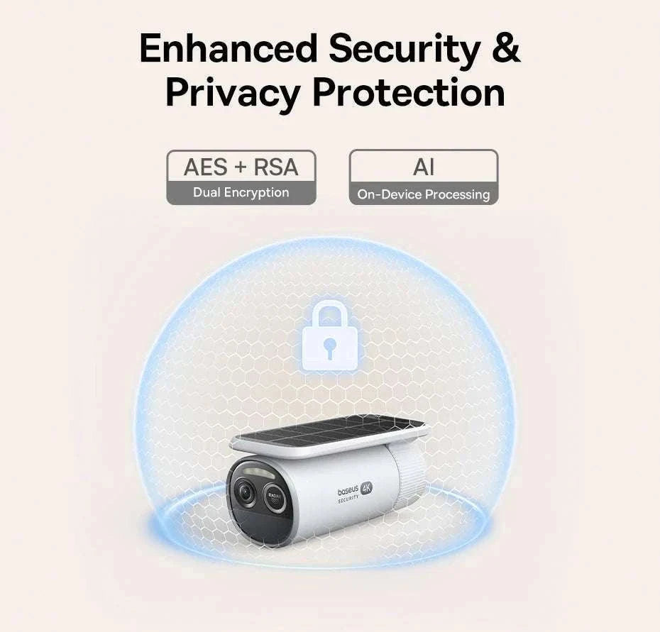 4K Solar Outdoor Security Camera with AI Detection & App Control-White