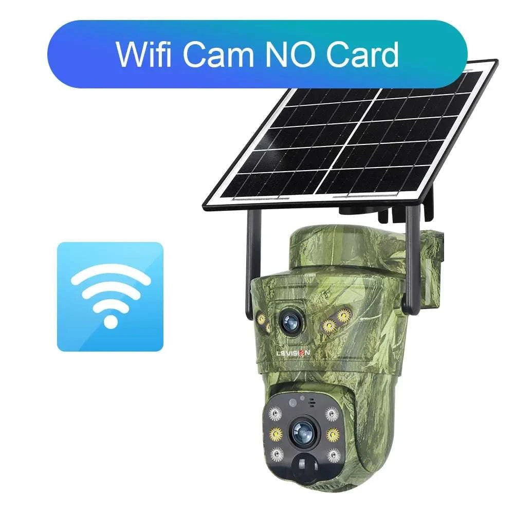 4K Solar Security Camera with 360° PTZ, 4G/WiFi & Dual Screen-4G Cam Add 128G / China Mainland