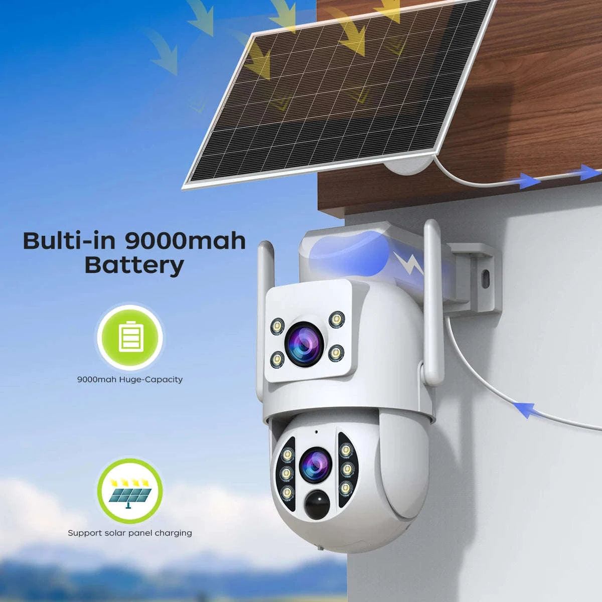 4K Solar Security Camera with Dual-Lens Wireless Protection-4K Add 32G SD / CHINA