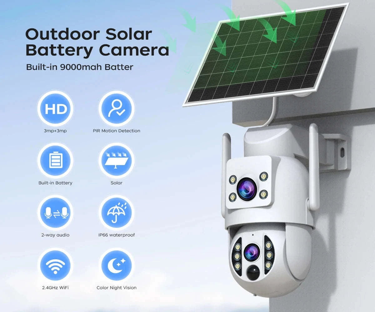 4K Solar Security Camera with Dual-Lens Wireless Protection-4K Add 32G SD / CHINA