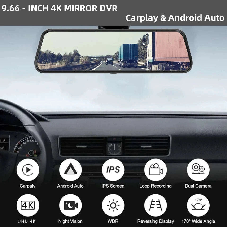 4K Touch Screen Car Dash Cam with Rear Camera-A54-6M RCC-GPS / 128G