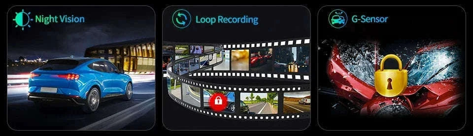 4K Touch Screen Car Dash Cam with Rear Camera-A54-6M RCC-GPS / 128G