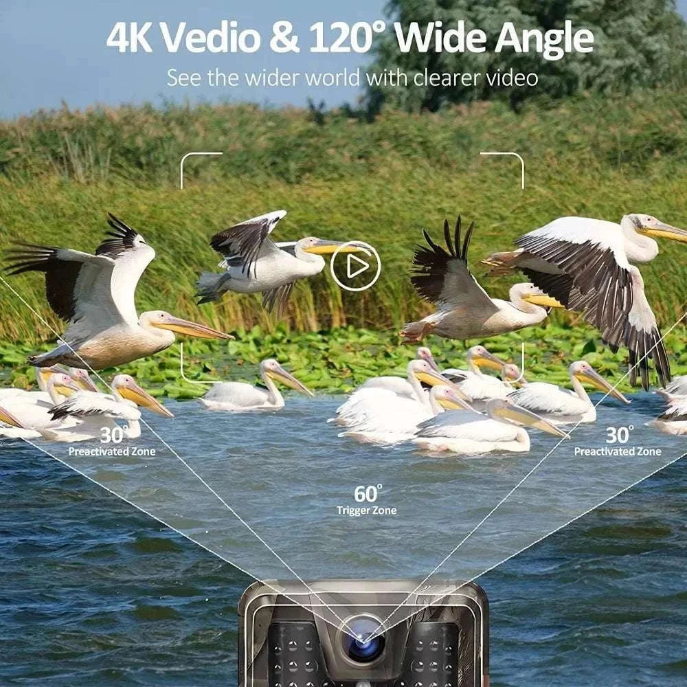 4K Trail Camera 50MP Night Vision Motion Activated IP66 Outdoor-Default Title
