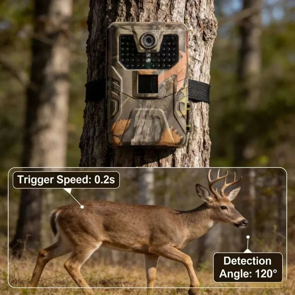 4K Trail Camera 50MP Night Vision Motion Activated IP66 Outdoor-Default Title