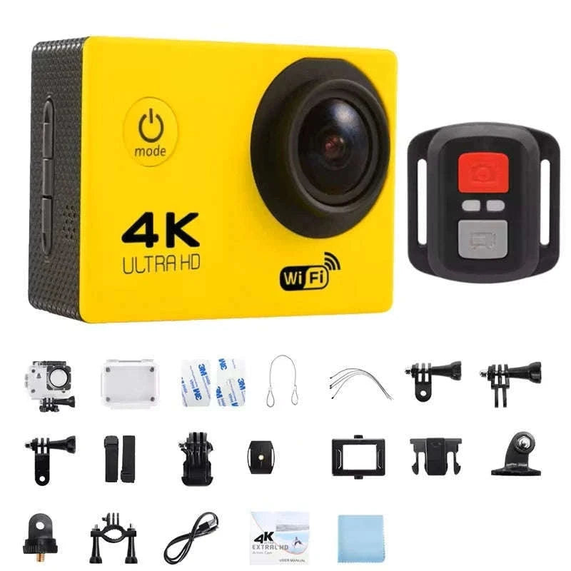 4K Underwater Action Camera with WiFi, Loop Recording-Blue