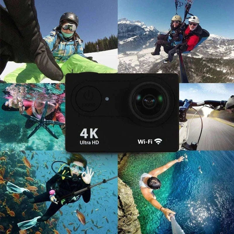 4K Underwater Action Camera with WiFi, Loop Recording-Blue