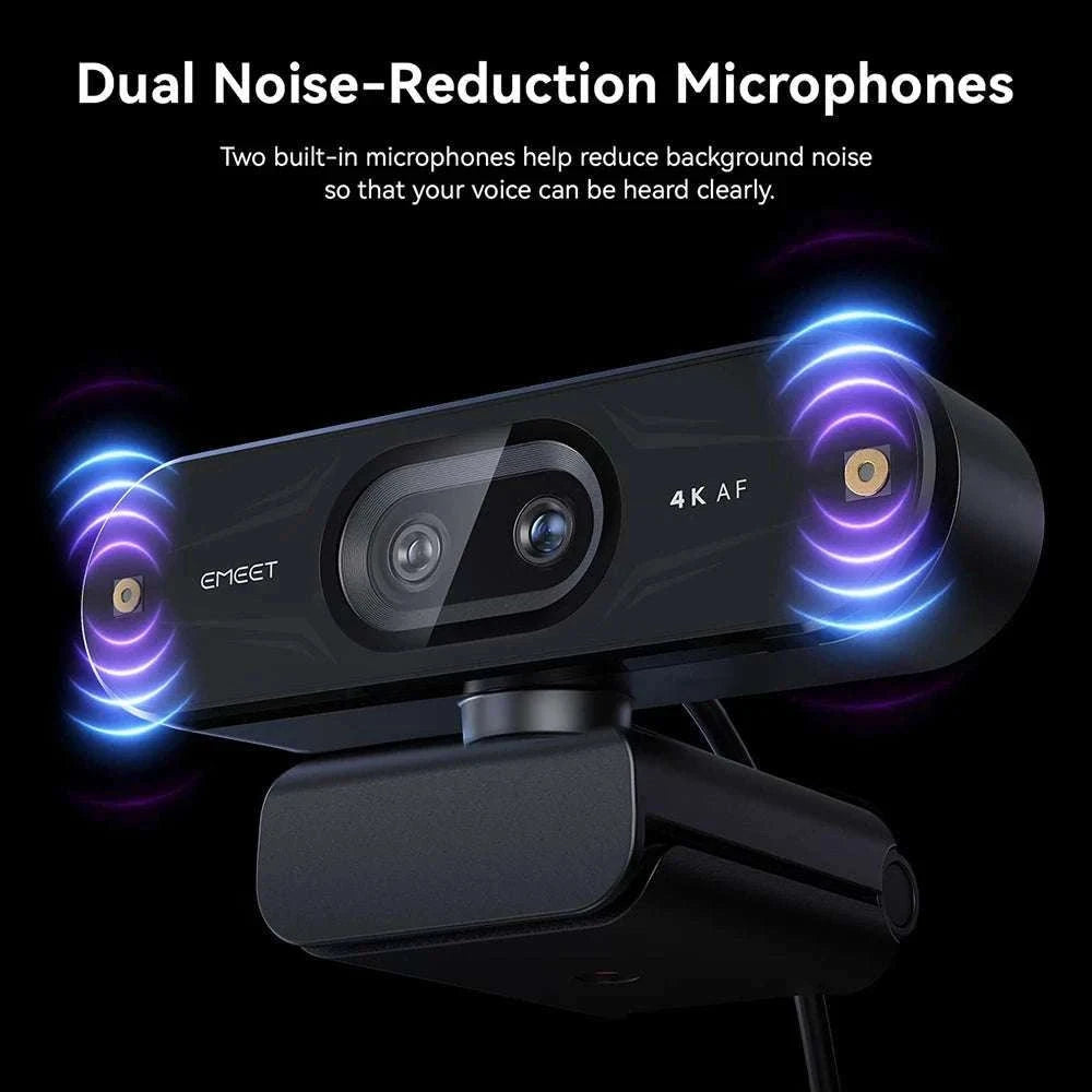 4K Webcam with Autofocus, Dual Mics & RGB Light for Streaming-4K Webcam / China Mainland