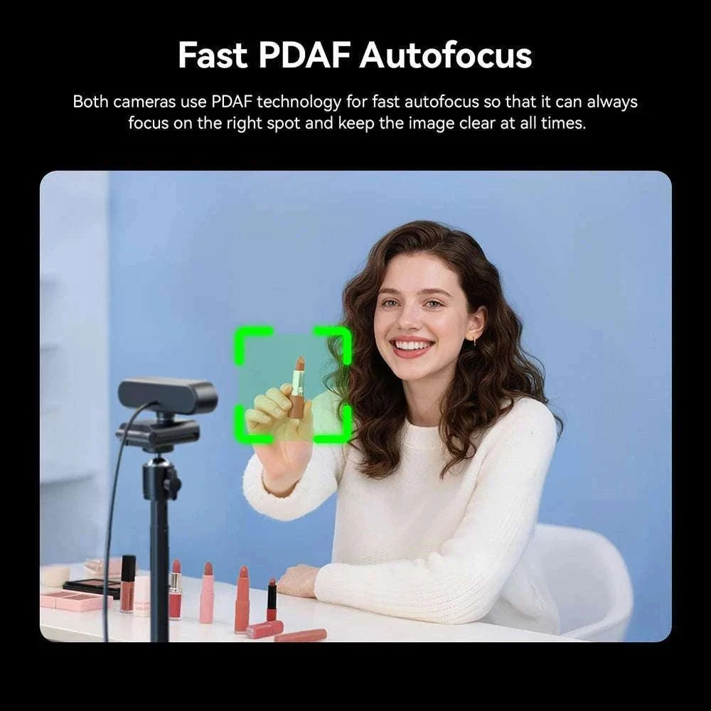 4K Webcam with Autofocus, Dual Mics & RGB Light for Streaming-4K Webcam / China Mainland