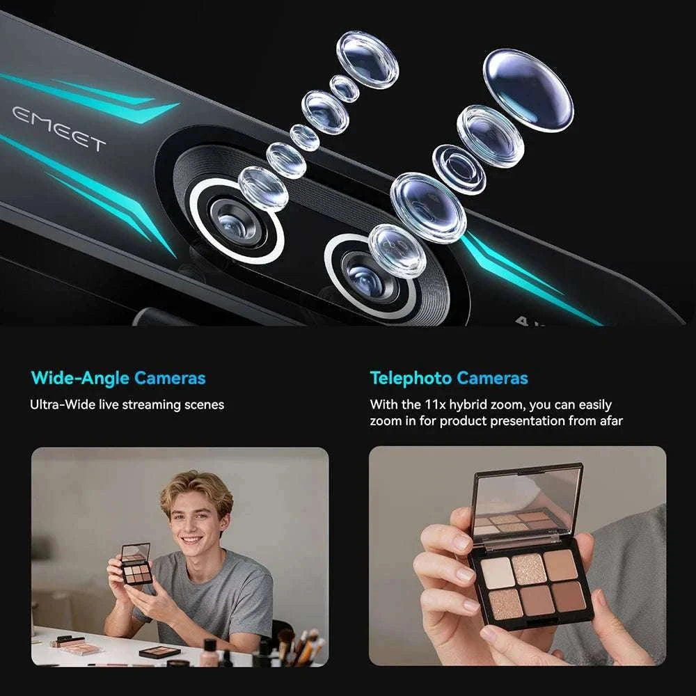 4K Webcam with Autofocus, Dual Mics & RGB Light for Streaming-4K Webcam / China Mainland