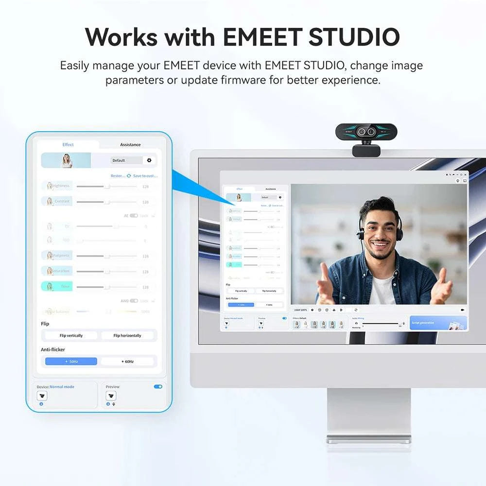 4K Webcam with Autofocus, Dual Mics & RGB Light for Streaming-4K Webcam / China Mainland