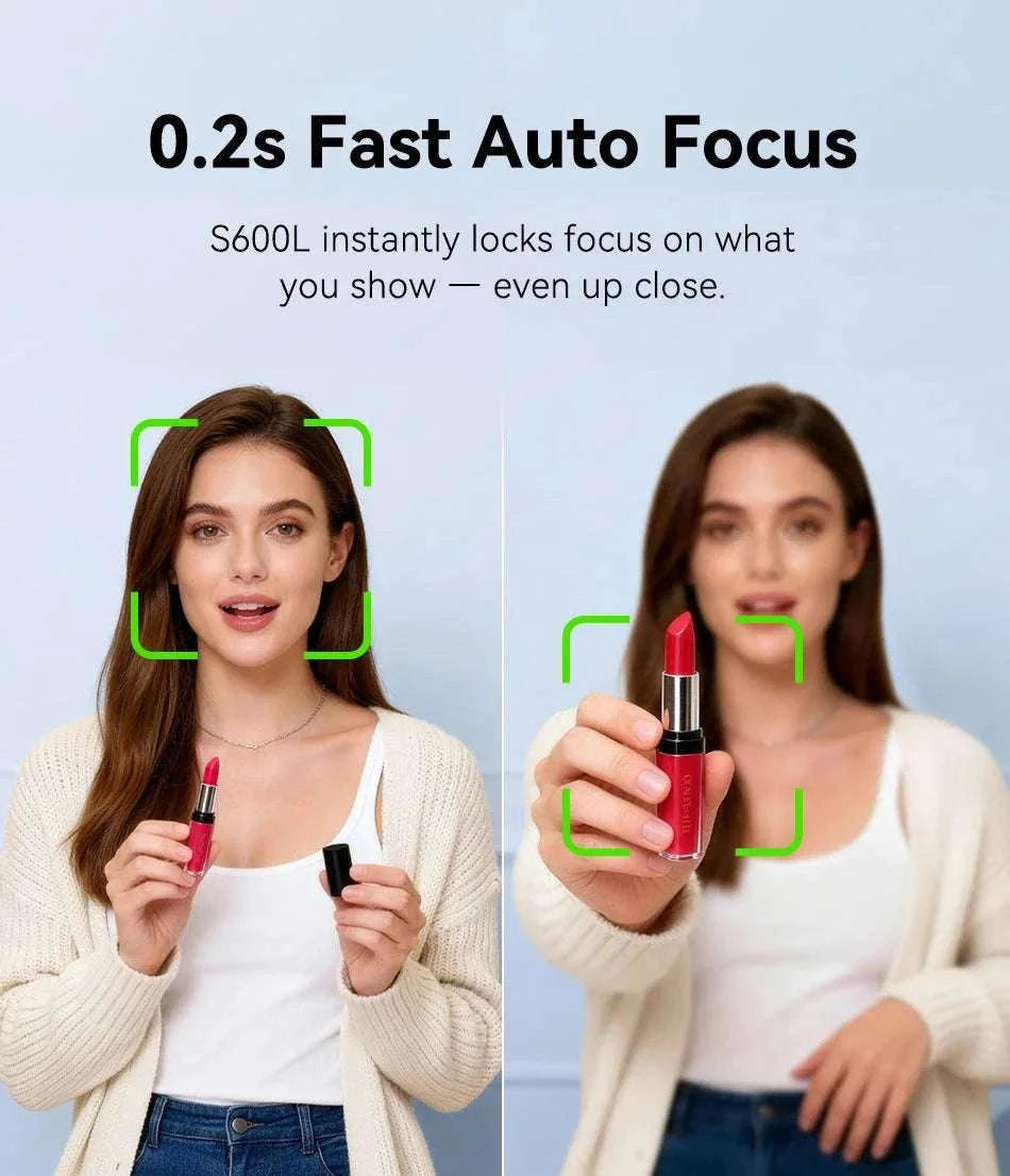 4K Webcam with Ring Light Autofocus 1080P 60FPS USB Camera-S600L 4K Webcam / China Mainland