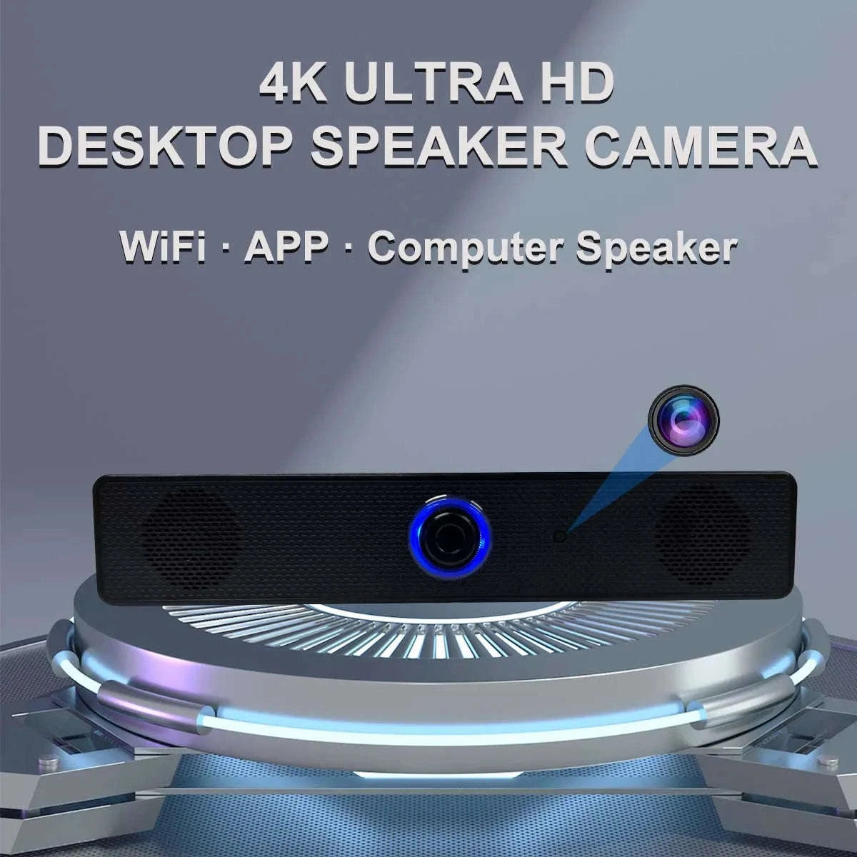 4K WiFi Bluetooth Speaker Camera with Motion Detection & App Control-With 32GB SD Card / China Mainland