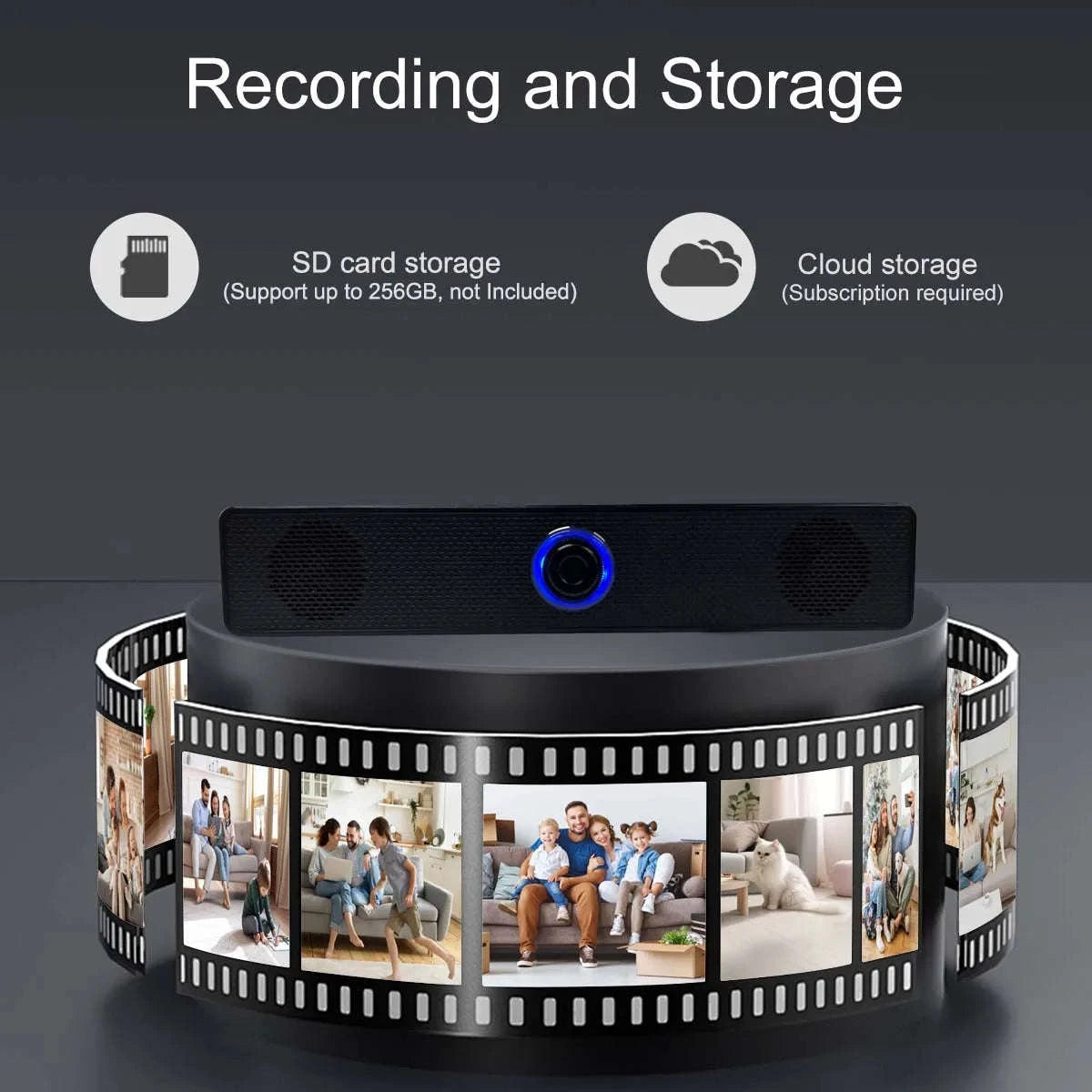 4K WiFi Bluetooth Speaker Camera with Motion Detection & App Control-With 32GB SD Card / China Mainland