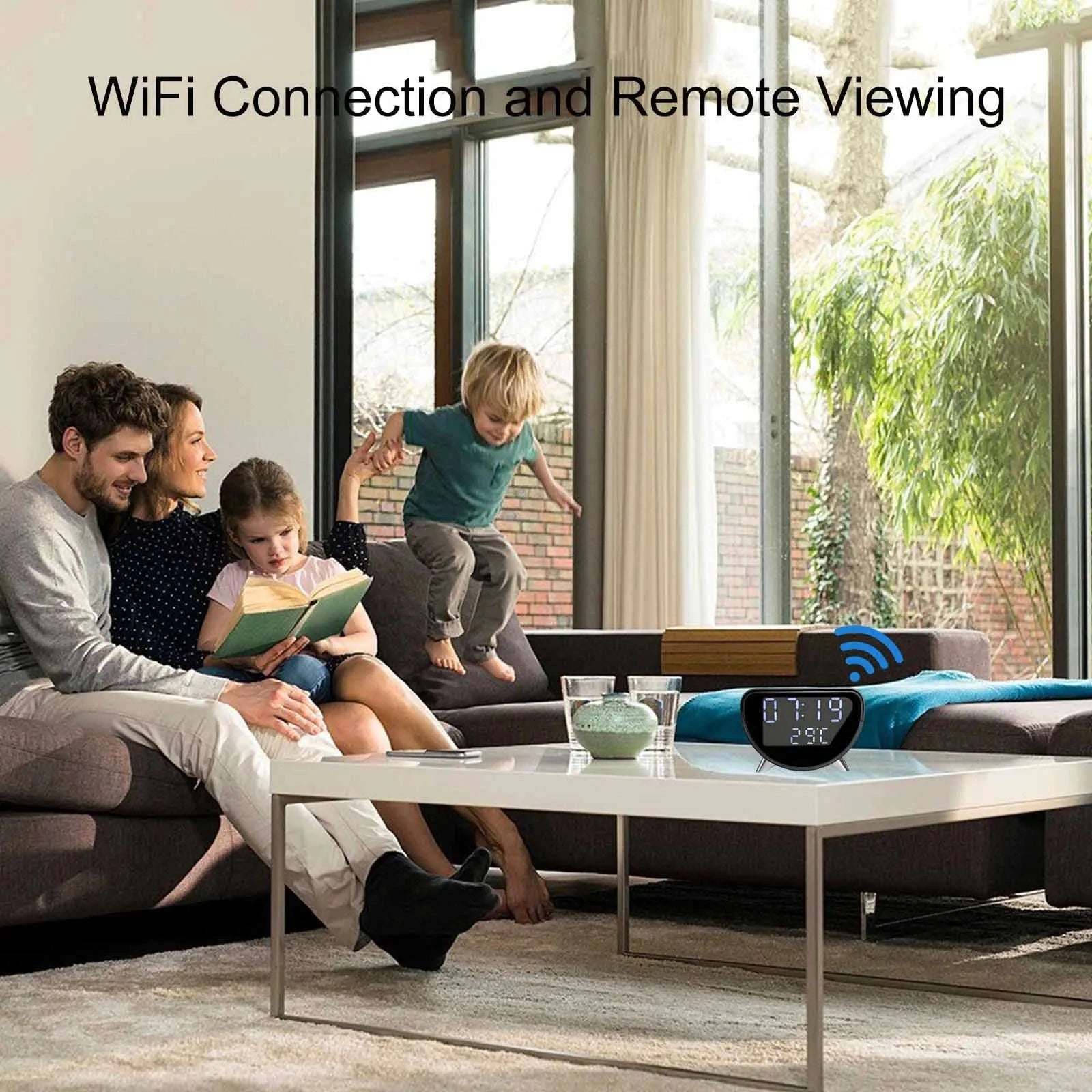 4K WiFi Clock Camera with Wireless Charging and App Control-With 16GB SD card / China Mainland