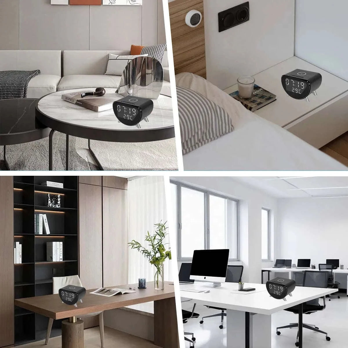 4K WiFi Clock Camera with Wireless Charging and App Control-With 16GB SD card / China Mainland