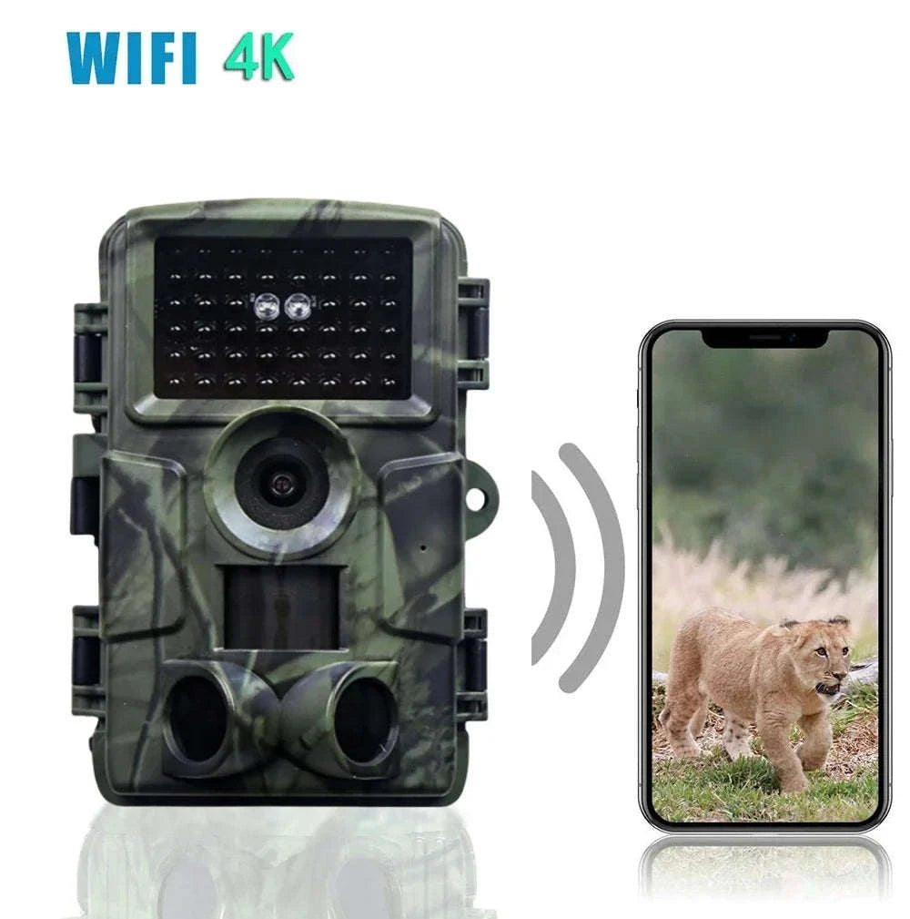 4K WiFi Trail Camera 60MP Motion Activated Night Vision IP66-PR4000W Add 128GB