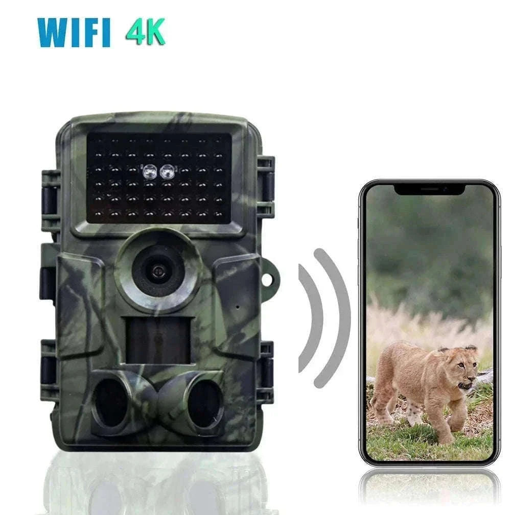 4K WiFi Trail Camera 60MP Motion Activated Night Vision IP66-PR4000W Add 128GB