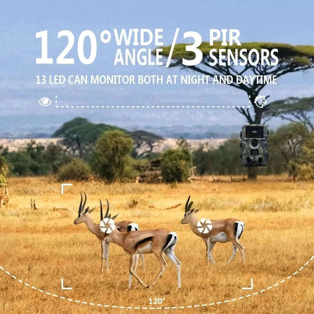 4K WiFi Trail Camera 60MP Motion Activated Night Vision IP66-PR4000W Add 128GB