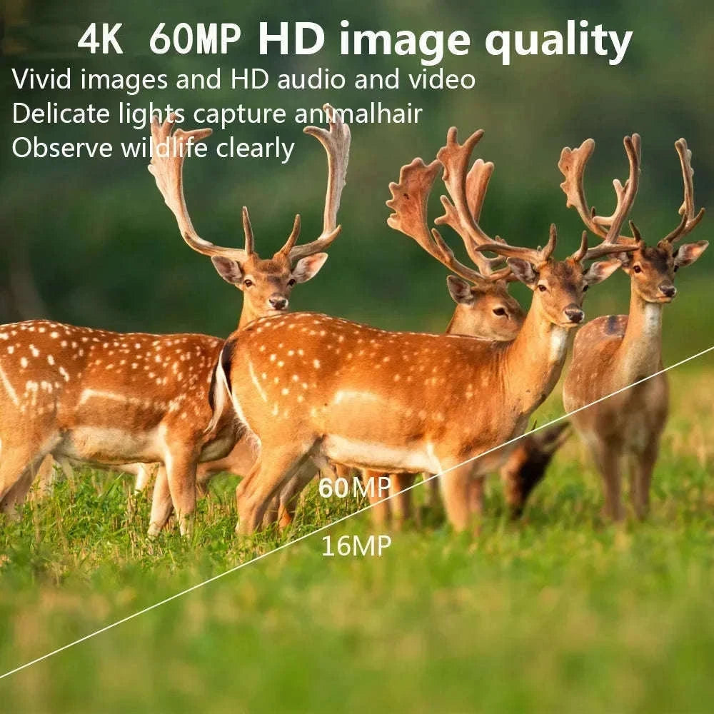 4K WiFi Trail Camera 60MP Motion Activated Night Vision IP66-PR4000W Add 128GB