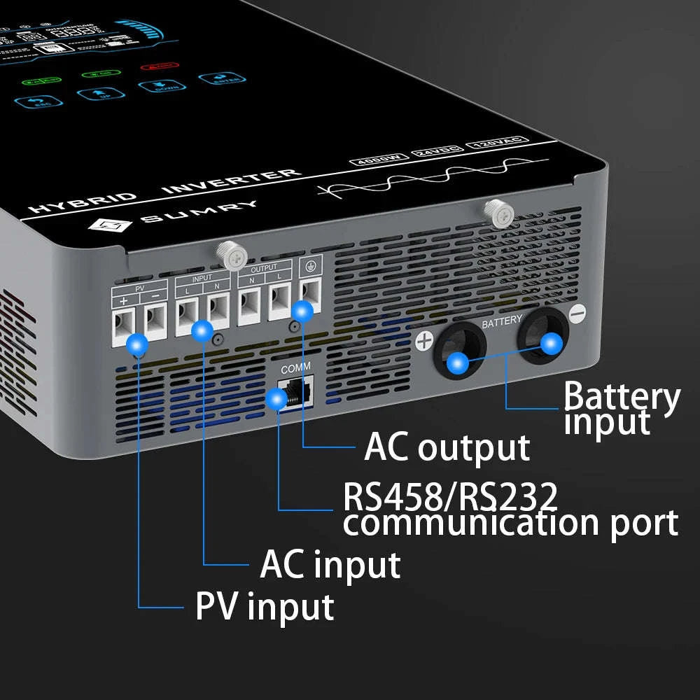 4KW Off Grid Solar Inverter 24V 140A MPPT Pure Sine Wave LCD-4000W 24V / 110-120V / United States