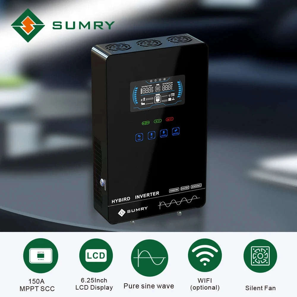 4KW Off Grid Solar Inverter 24V 140A MPPT Pure Sine Wave LCD-4000W 24V / 110-120V / United States