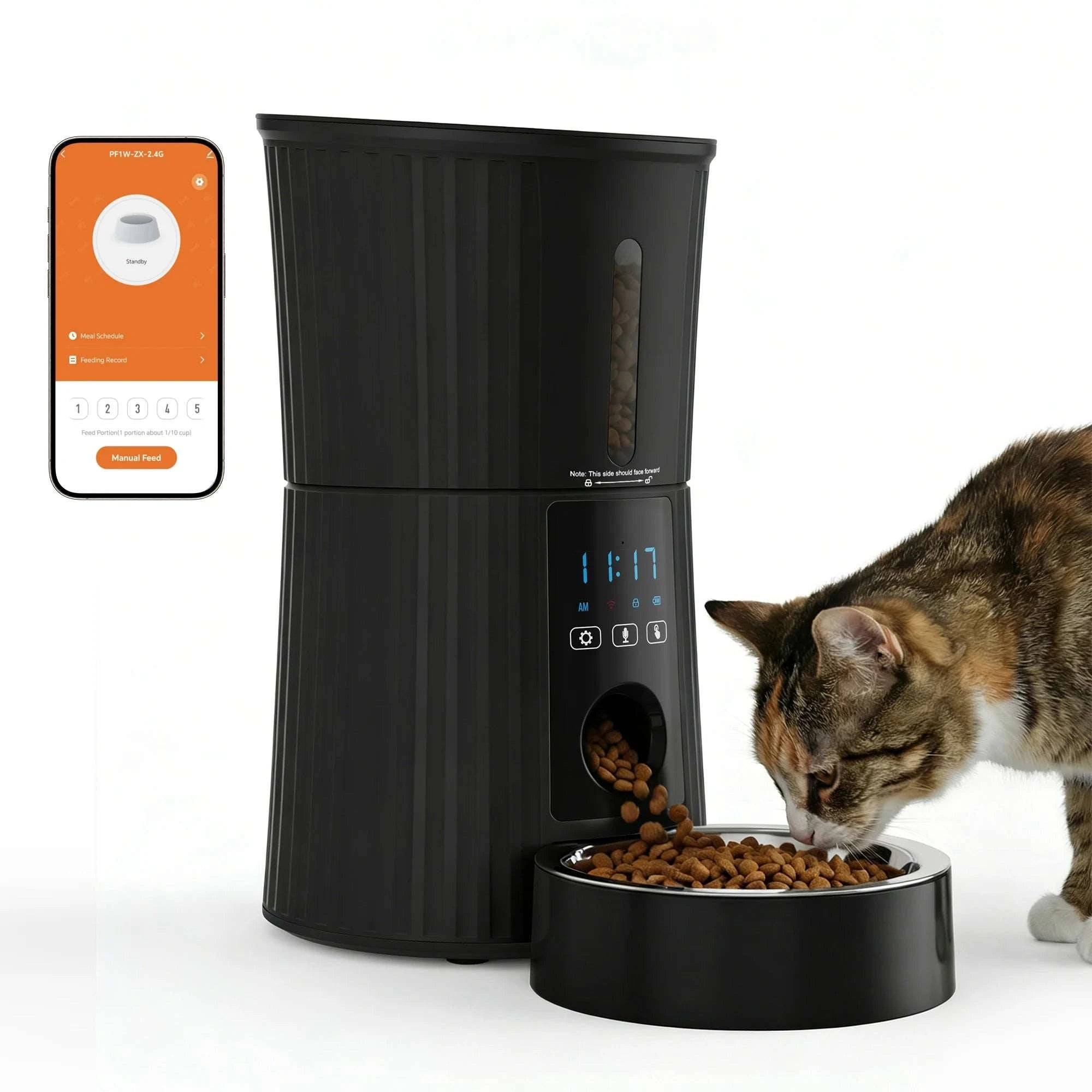 4L Automatic Cat Feeder with WiFi App Control & Timed Feeding-WHITE / 4L / United States