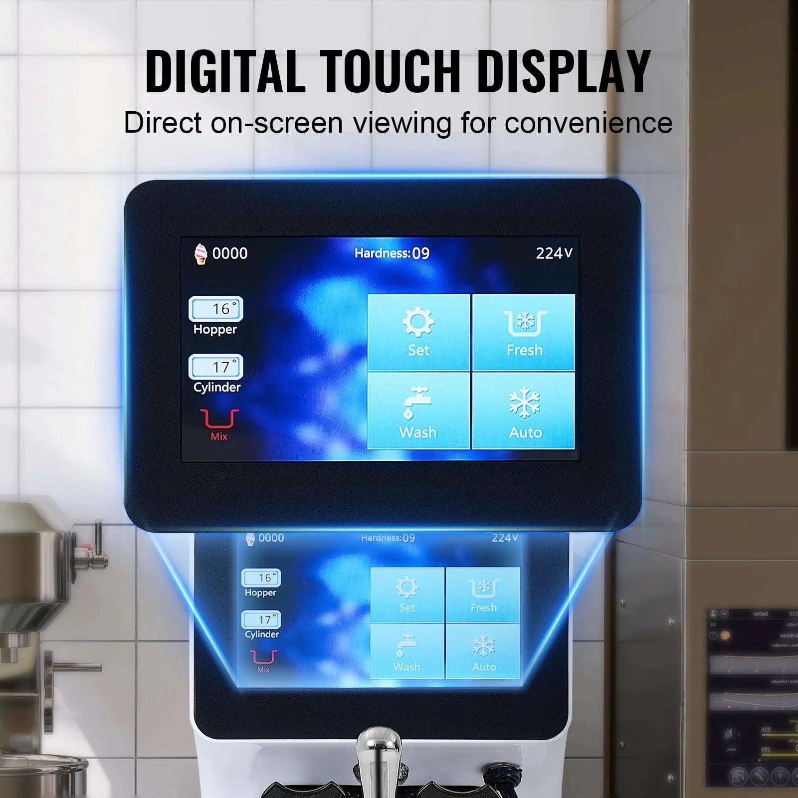 4L Commercial Countertop Soft Serve Ice Cream Maker with Touch Screen and Auto Clean-4L type 2 / spain