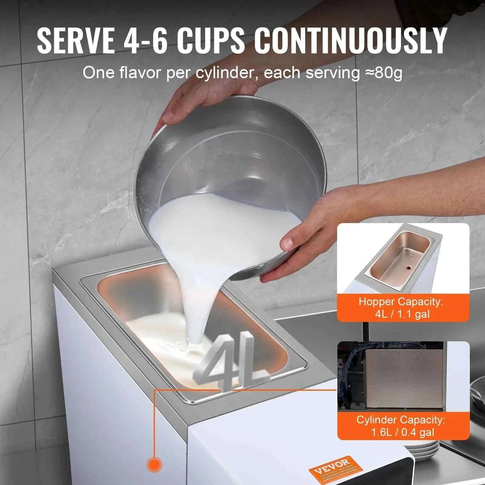 4L Commercial Countertop Soft Serve Ice Cream Maker with Touch Screen and Auto Clean-4L type 2 / spain