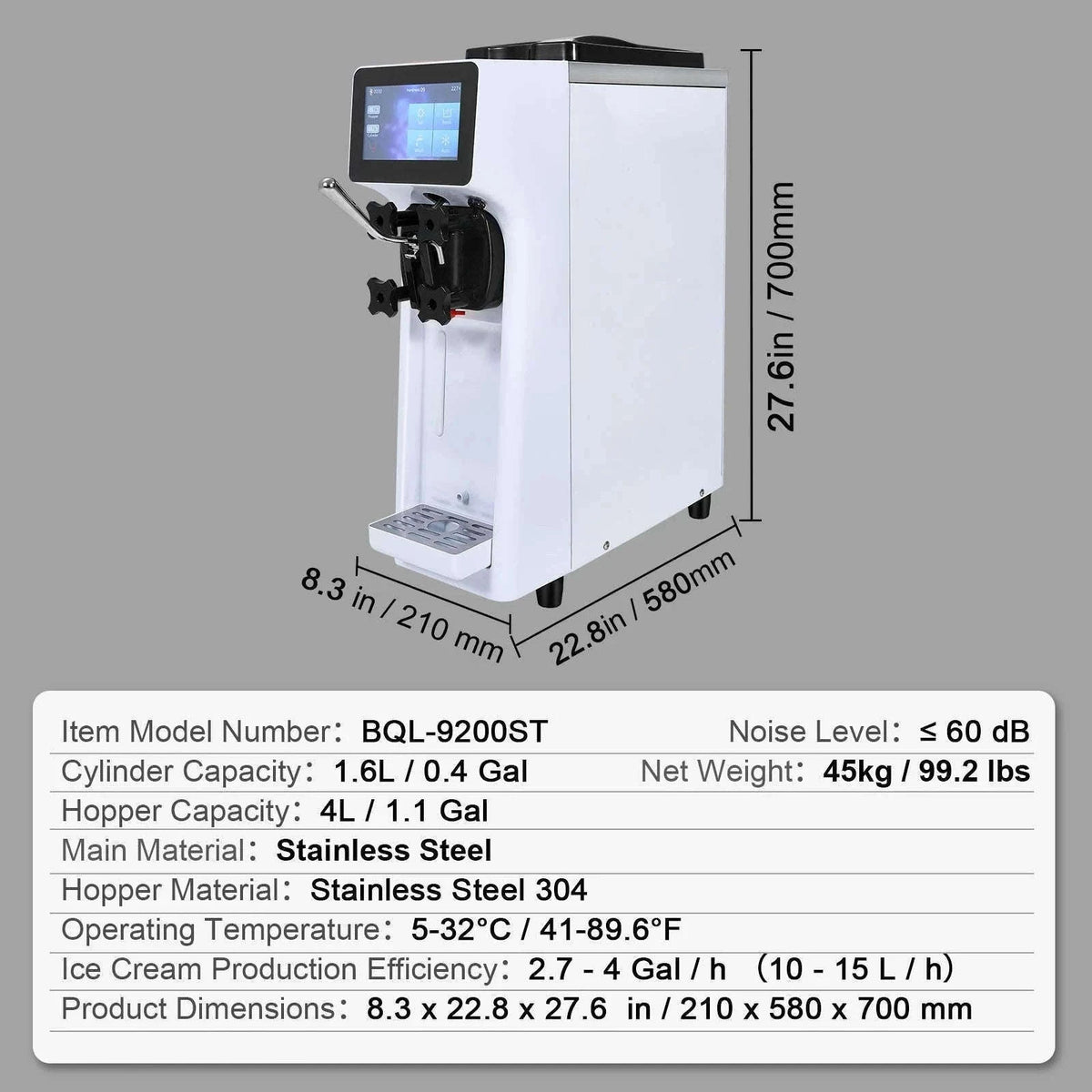4L Commercial Countertop Soft Serve Ice Cream Maker with Touch Screen and Auto Clean-4L type 2 / spain