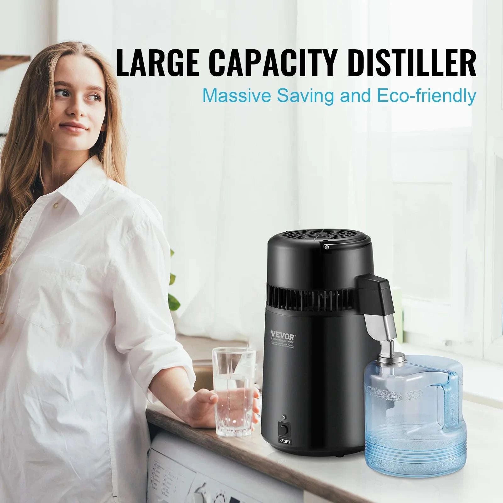 4L Countertop Water Distiller 750W Stainless Steel Purifier-United States