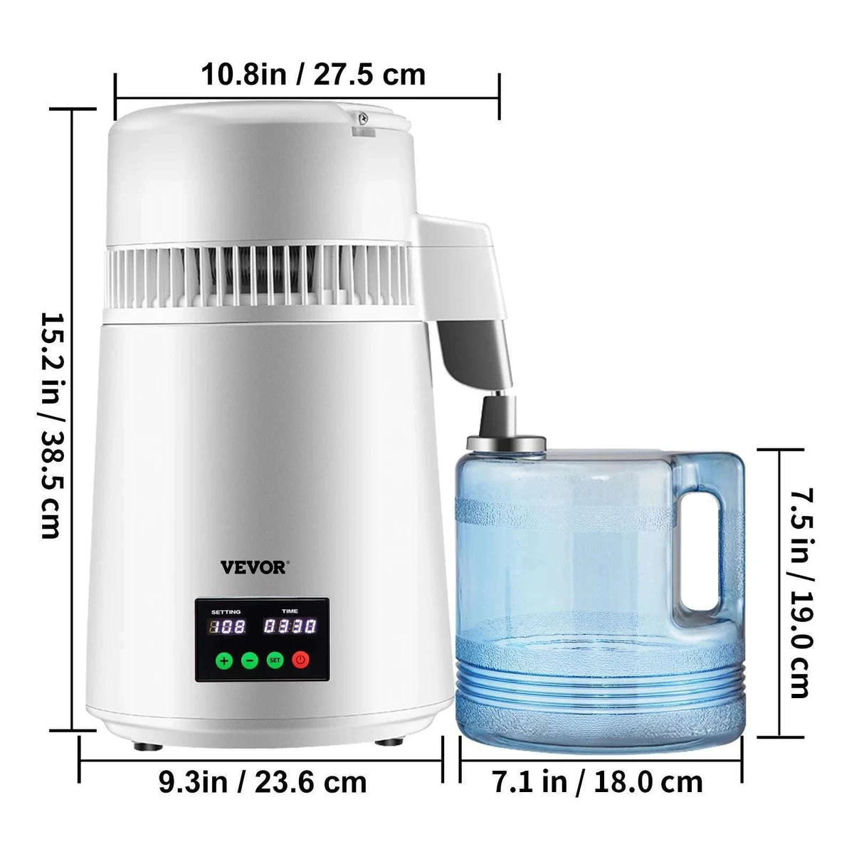 4L Countertop Water Distiller with 5-Stage Filtration & Touch Control-Silver / spain