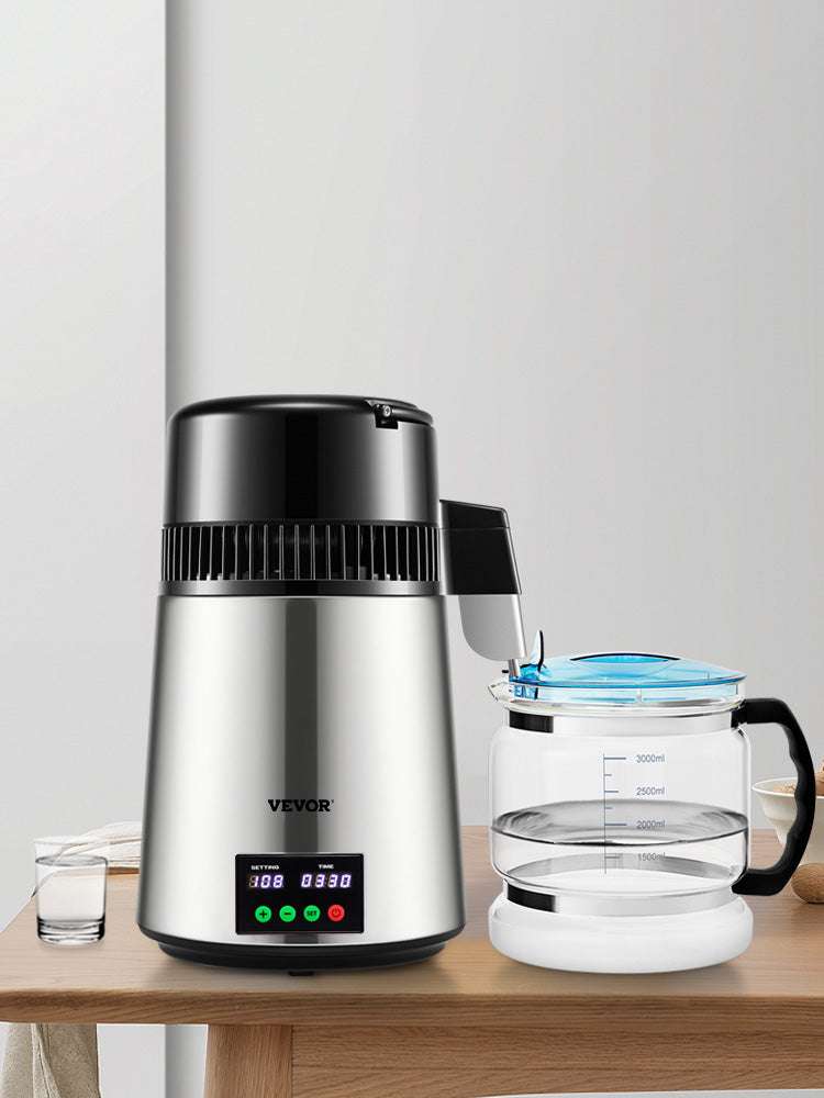 4L Countertop Water Distiller with 5-Stage Filtration & Touch Control-Silver / spain
