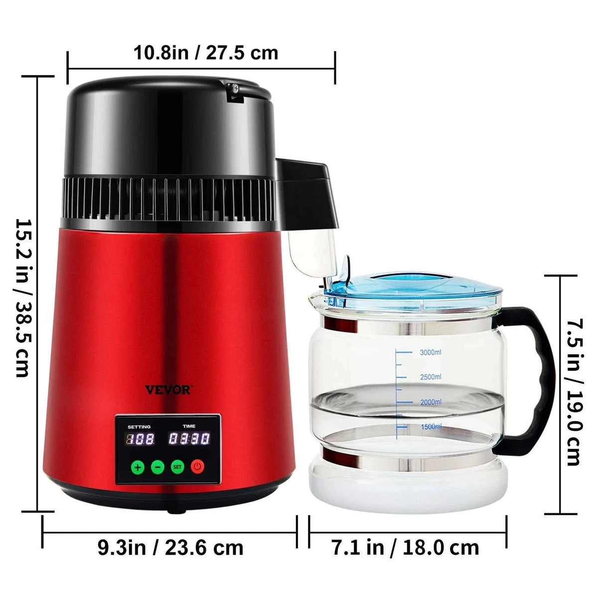 4L Countertop Water Distiller with 5-Stage Filtration & Touch Control-Silver / spain
