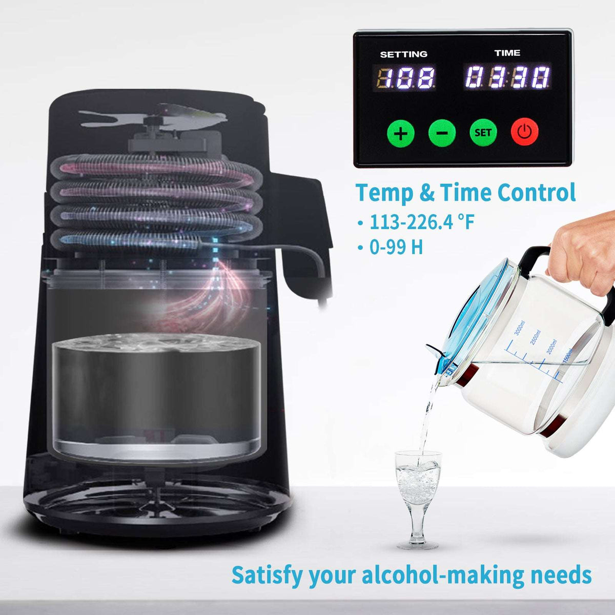 4L Countertop Water Distiller with 5-Stage Filtration & Touch Control-Silver / spain