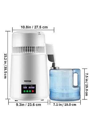 4L Countertop Water Distiller with 5-Stage Filtration & Touch Control-Silver / United States