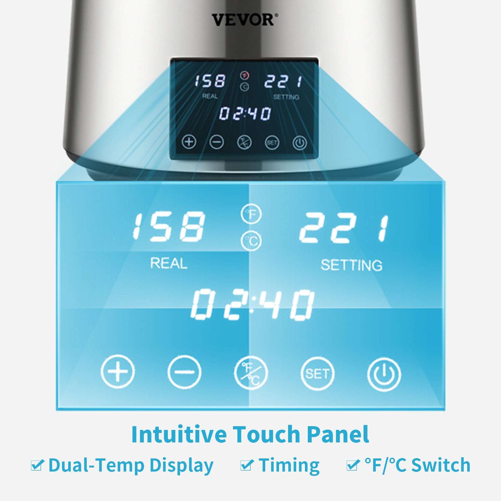 4L Home Water Distiller 1.5L/H with Touch Screen & Glass Carafe-Silver / United States
