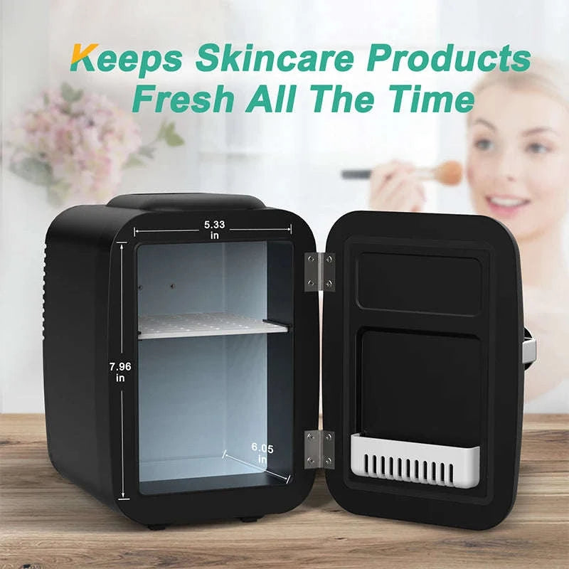 4L Mini Fridge for Makeup and Skincare with Cooling and Heating-black / United States
