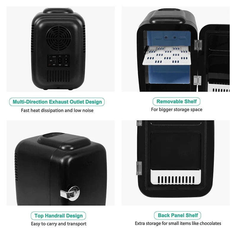4L Mini Fridge for Makeup and Skincare with Cooling and Heating-black / United States