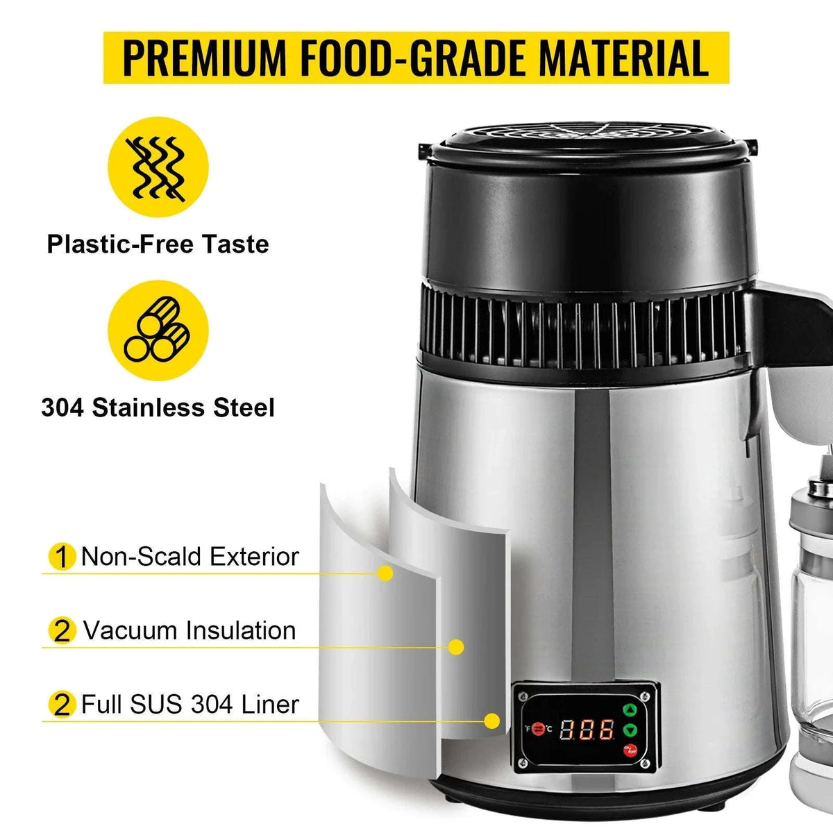 4L Water Distiller Machine 750W with Adjustable Temperature-4L / United States